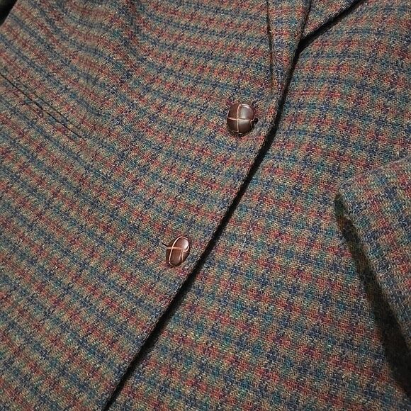 VTG Eddie Bauer Tweed Blazer SzM Wool Dark Academia Career Corp Preppy Gothic - Picture 6 of 13